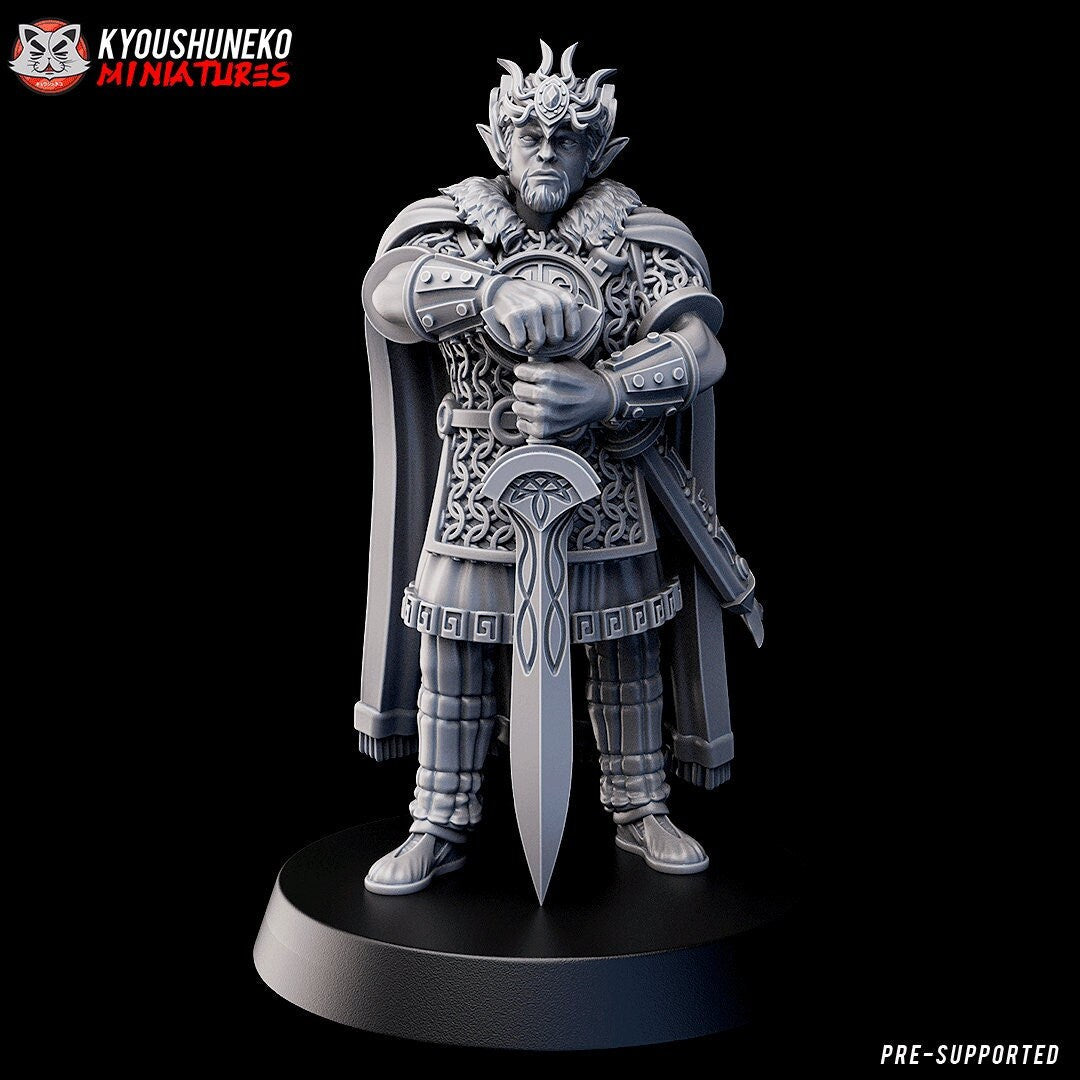 Elf King (Gaelic Wood Elves) | Resin 3D Printed Miniatures | Kyoushuneko | Table Top Gaming | RPG | D&D | Pathfinder