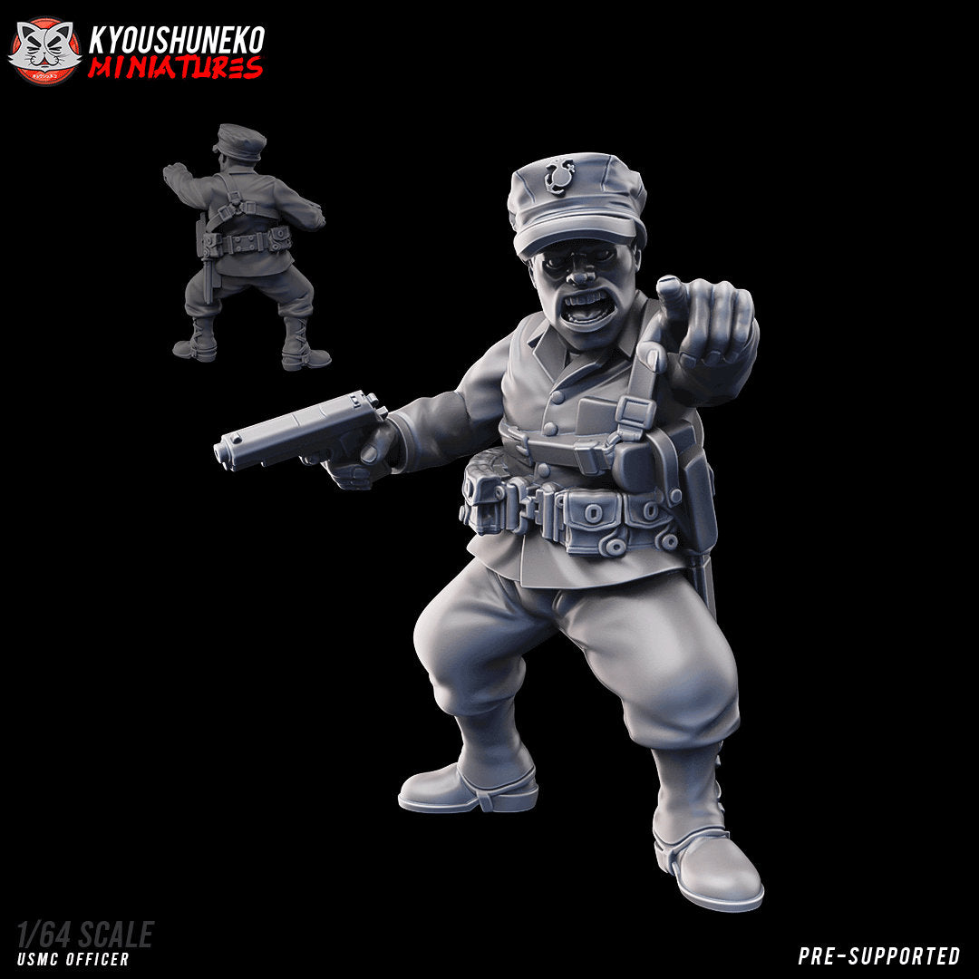 WW2 USMC Officer | Resin 3D Printed Miniature | Kyoushuneko