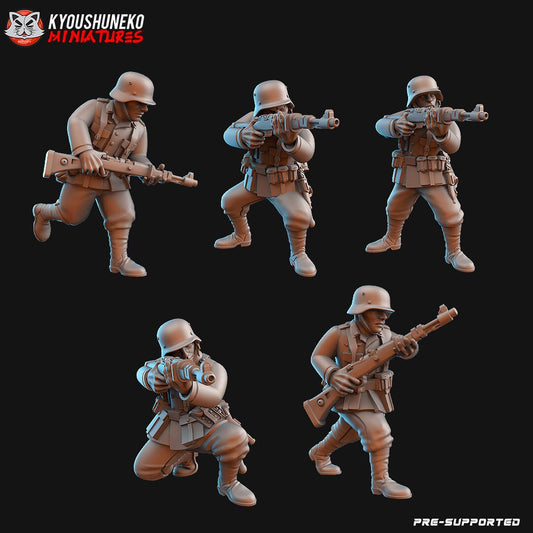 WW2 German Riflemen Unit | Resin 3D Printed Miniature | Kyoushuneko