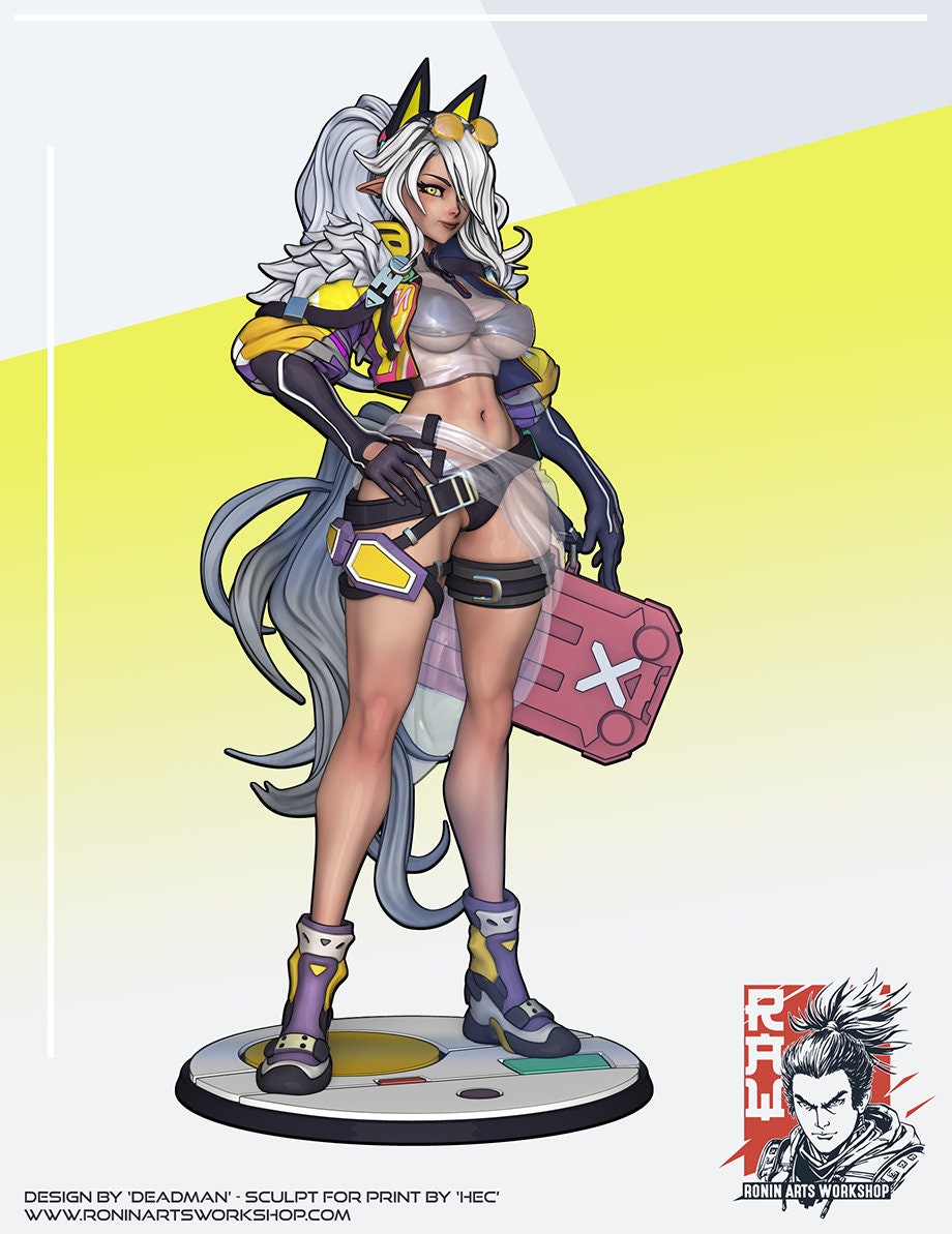 Sci-Fi Elf Girl | 54, 75, or 120mm Scale | Resin 3D Printed Miniature | Ronin Arts Workshop