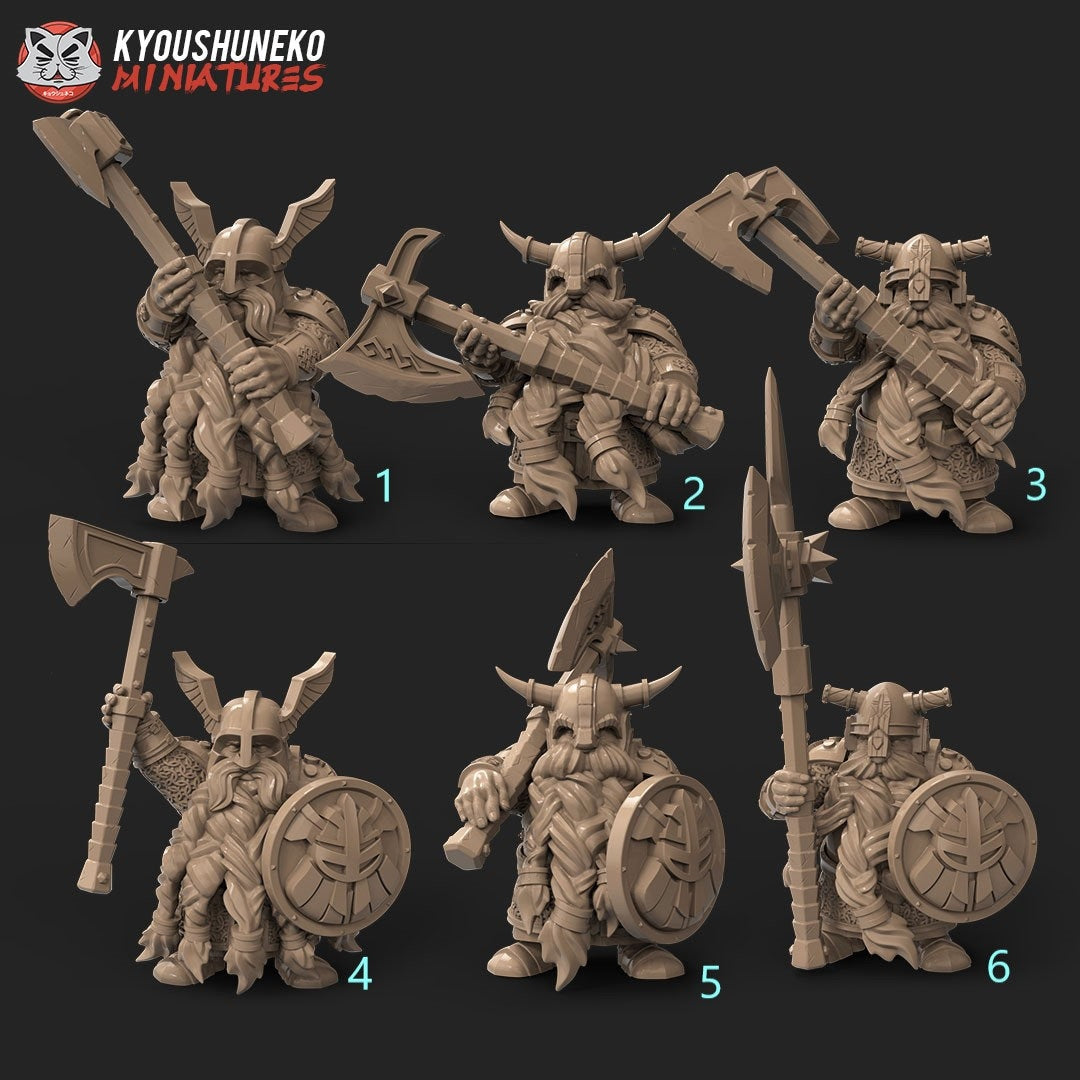 Dwarf Longbeards | Resin 3D Printed Miniatures | Kyoushuneko | Table Top Gaming | RPG | D&D | Pathfinder