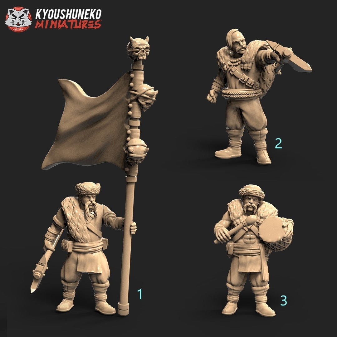 Kislev Command Group | Resin 3D Printed Miniatures | Kyoushuneko | Table Top Gaming | RPG | D&D | Pathfinder