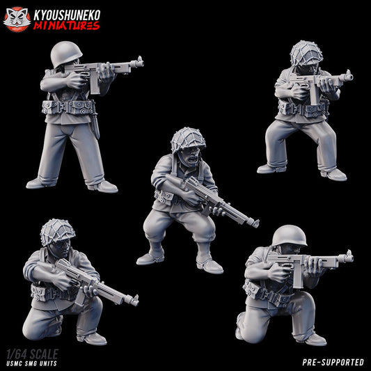 WW2 USMC SMG Team | Riflemen | Resin 3D Printed Miniatures | Kyoushuneko