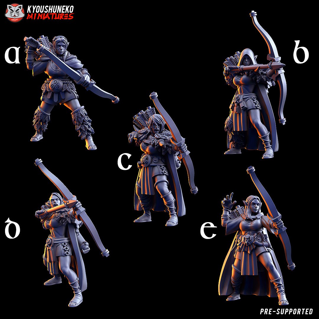 Forest Scouts (Gaelic Wood Elves) | Resin 3D Printed Miniatures | Kyoushuneko | Table Top Gaming | RPG | D&D | Pathfinder