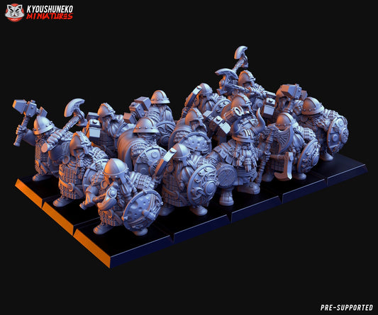 Dwarf Ironbreakers | Resin 3D Printed Miniatures | Kyoushuneko | Table Top Gaming | RPG | D&D | Pathfinder