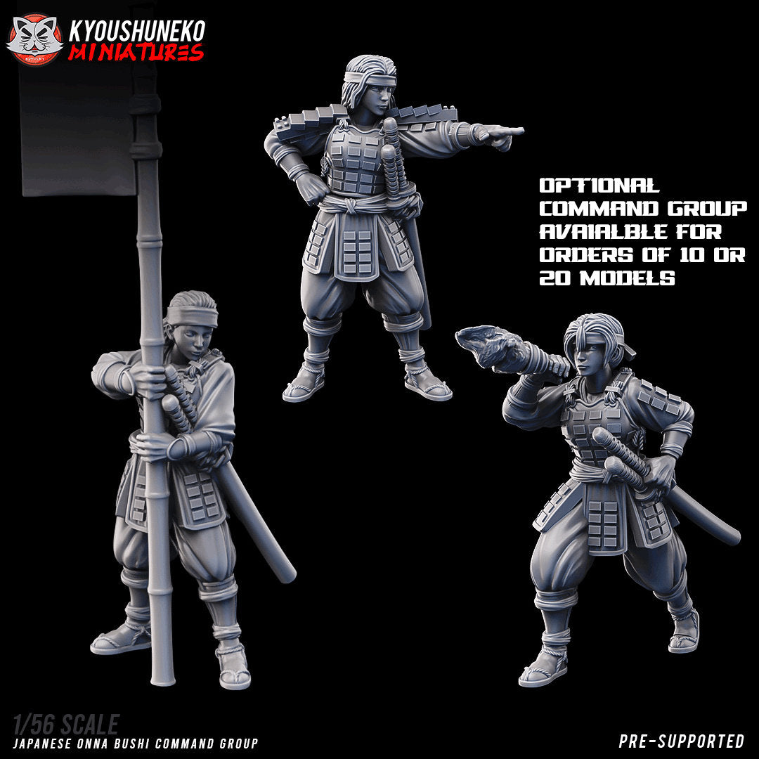 Japanese Female Archers | Onna Bushi | Resin 3D Printed Miniatures | Kyoushuneko | Table Top Gaming | RPG | D&D | Pathfinder