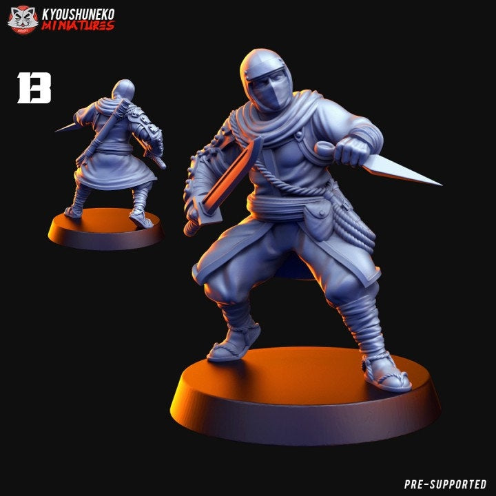 Ninjas | Resin 3D Printed Miniatures | Kyoushuneko | Table Top Gaming | RPG | D&D | Pathfinder