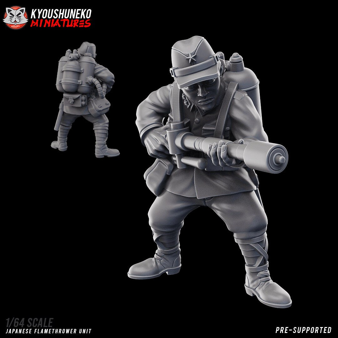 WW2 Japanese Flame Thrower Unit | Resin 3D Printed Miniature | Kyoushuneko