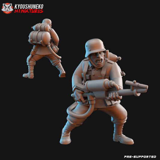 WW2 German Flamethrower | Resin 3D Printed Miniature | Kyoushuneko