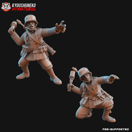 WW2 German Grenade Throwing | Resin 3D Printed Miniature | Kyoushuneko