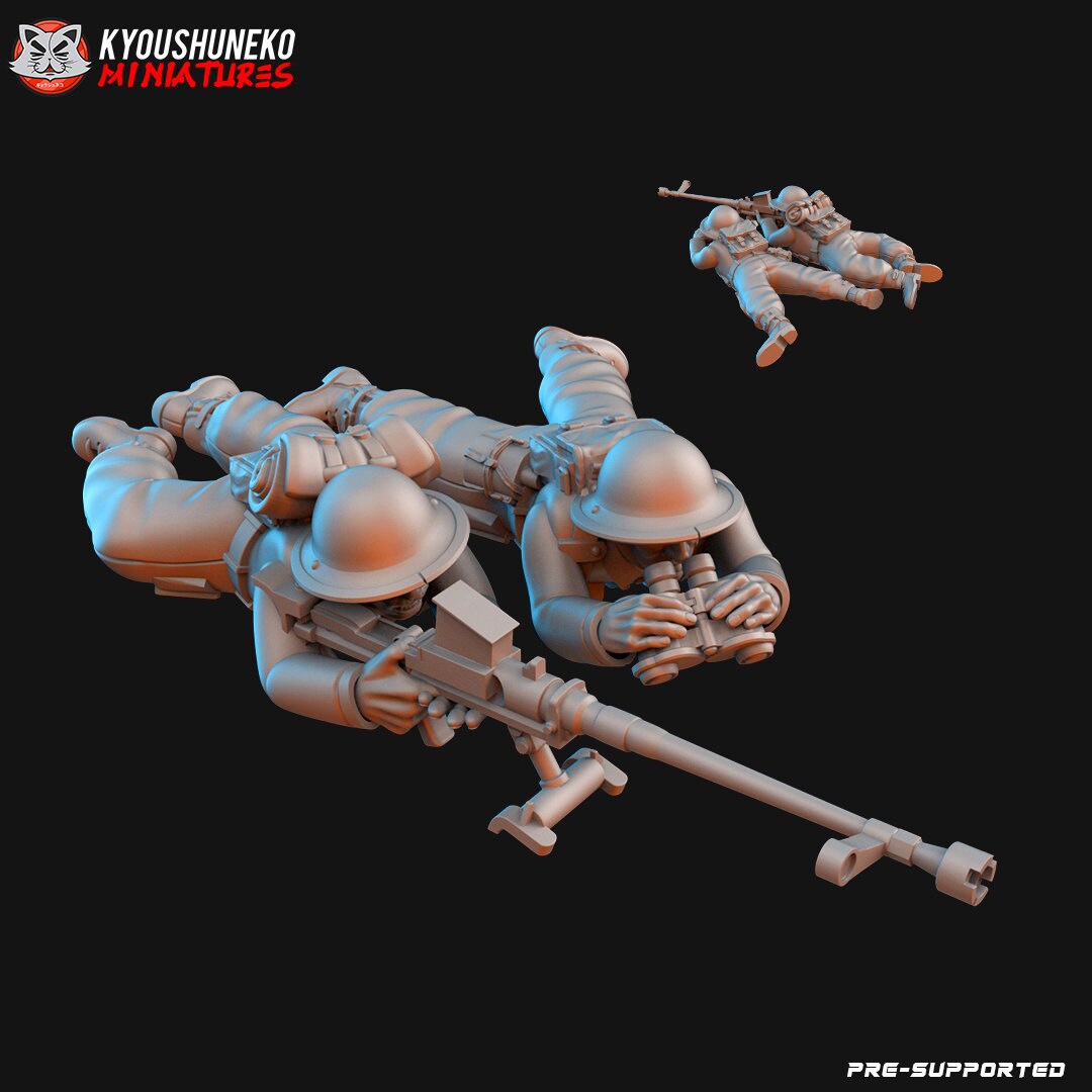 WW2 British Anti Tank Unit | Resin 3D Printed Miniature | Kyoushuneko