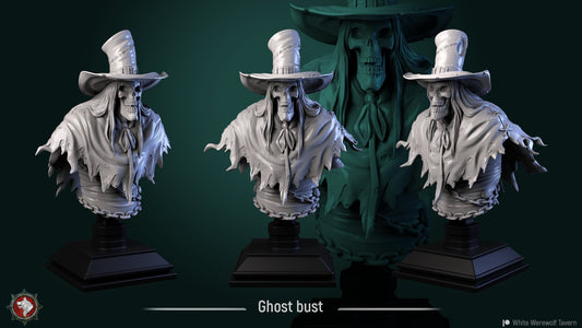 Ghost | Bust | Resin 3D Printed Miniature | White Werewolf Tavern