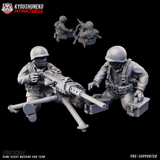 WW2 USMC HMG Team | Resin 3D Printed Miniature | Kyoushuneko