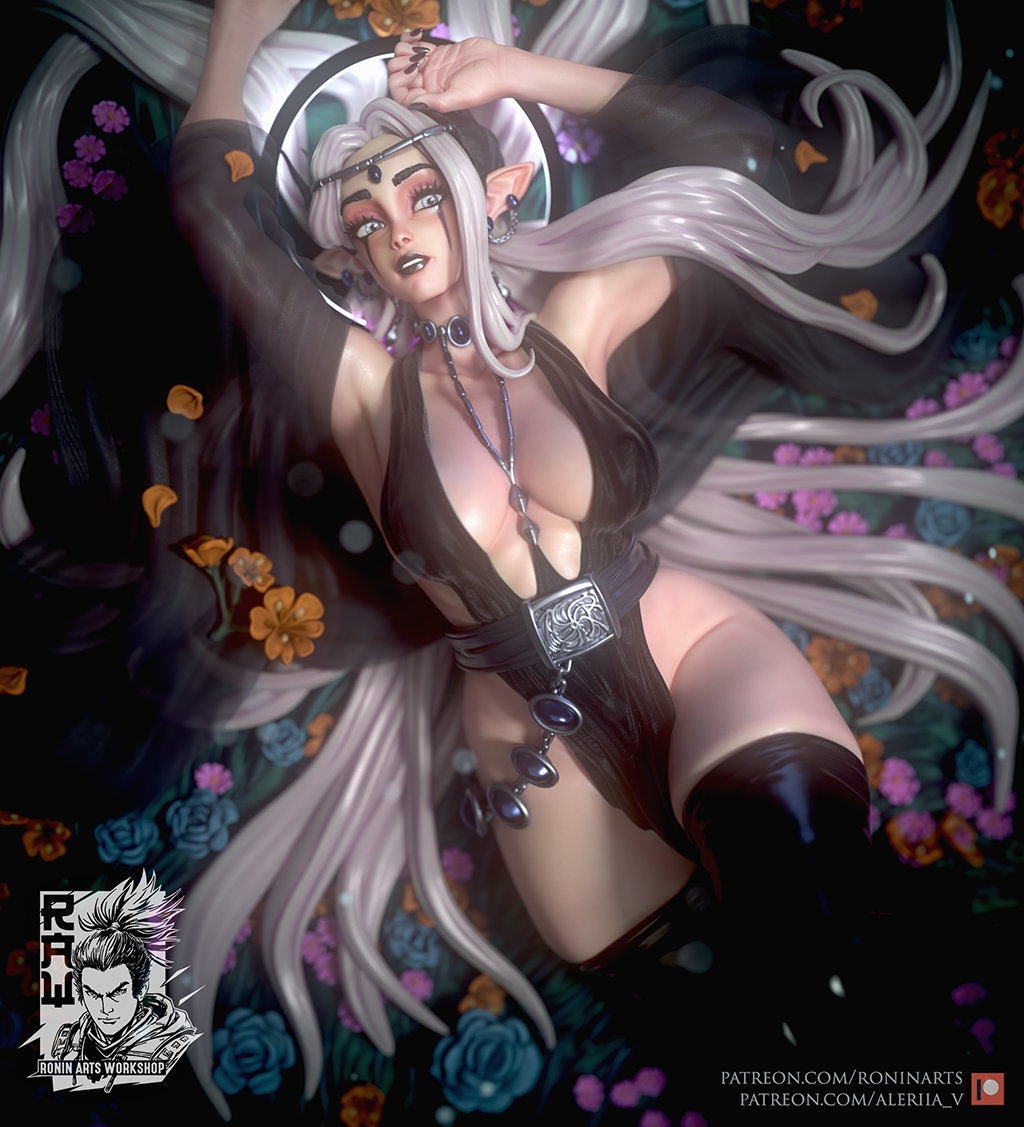 Sexy Elf - Arkilia | Clothed or Nude | Resin 3D Printed Pinup | Ronin Arts Workshop