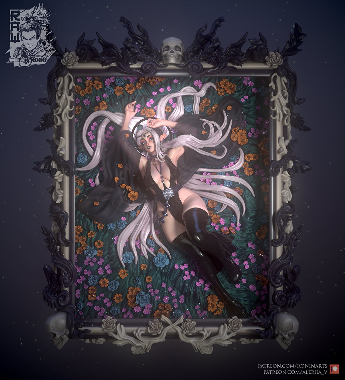 Sexy Elf - Arkilia | Clothed or Nude | Resin 3D Printed Pinup | Ronin Arts Workshop