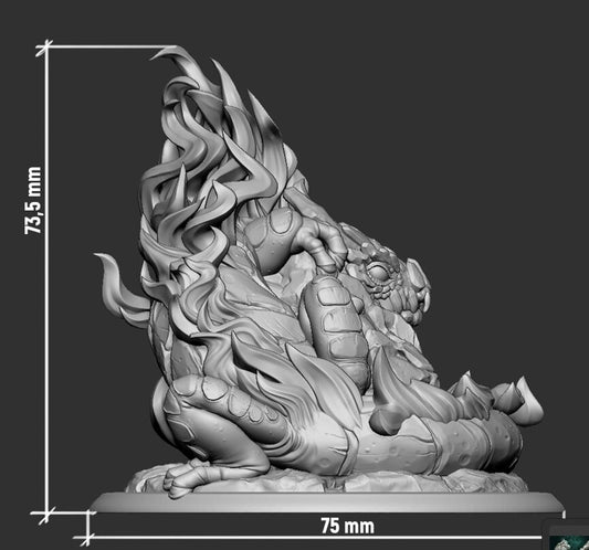 Fire Salamander | Multiple Scales | Resin 3D Printed Miniature | White Werewolf Tavern