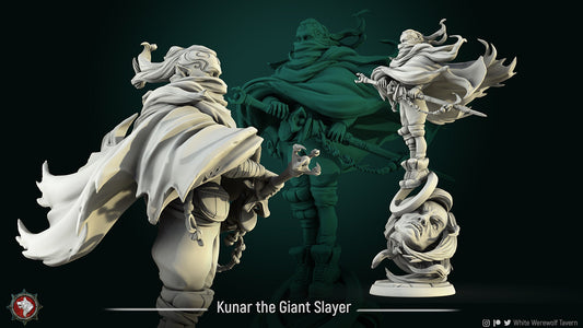 The Giant Slayer - Kunar | Resin 3D Printed Miniature | White Werewolf Tavern