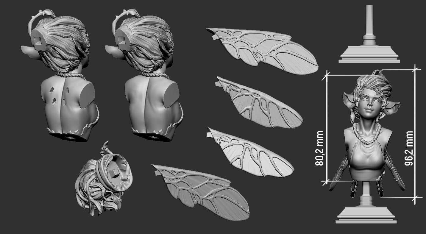 Pixie | Bust | Resin 3D Printed Miniature | White Werewolf Tavern