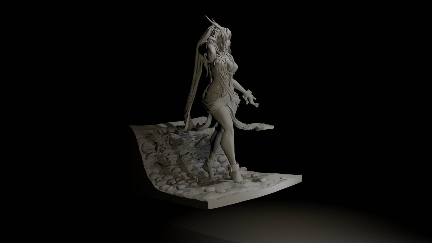 Lady Shura | Clothed or Nude | Resin 3D Printed Pinup | Ronin Arts Workshop