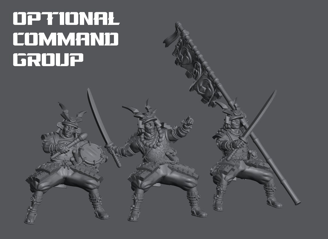 Japanese Mounted Archers | Yabusame | Resin 3D Printed Miniatures | Kyoushuneko | Table Top Gaming | RPG | D&D | Pathfinder