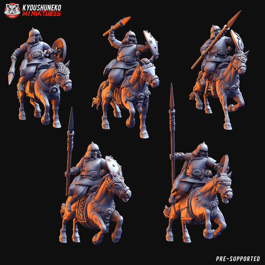 Mongolian Light Cavalry Spearmen | Resin 3D Printed Miniatures | Kyoushuneko | Table Top Gaming | RPG | D&D | Pathfinder