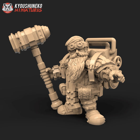 Dwarf Sky Admiral | Resin 3D Printed Miniatures | Kyoushuneko | Table Top Gaming | RPG | D&D | Pathfinder
