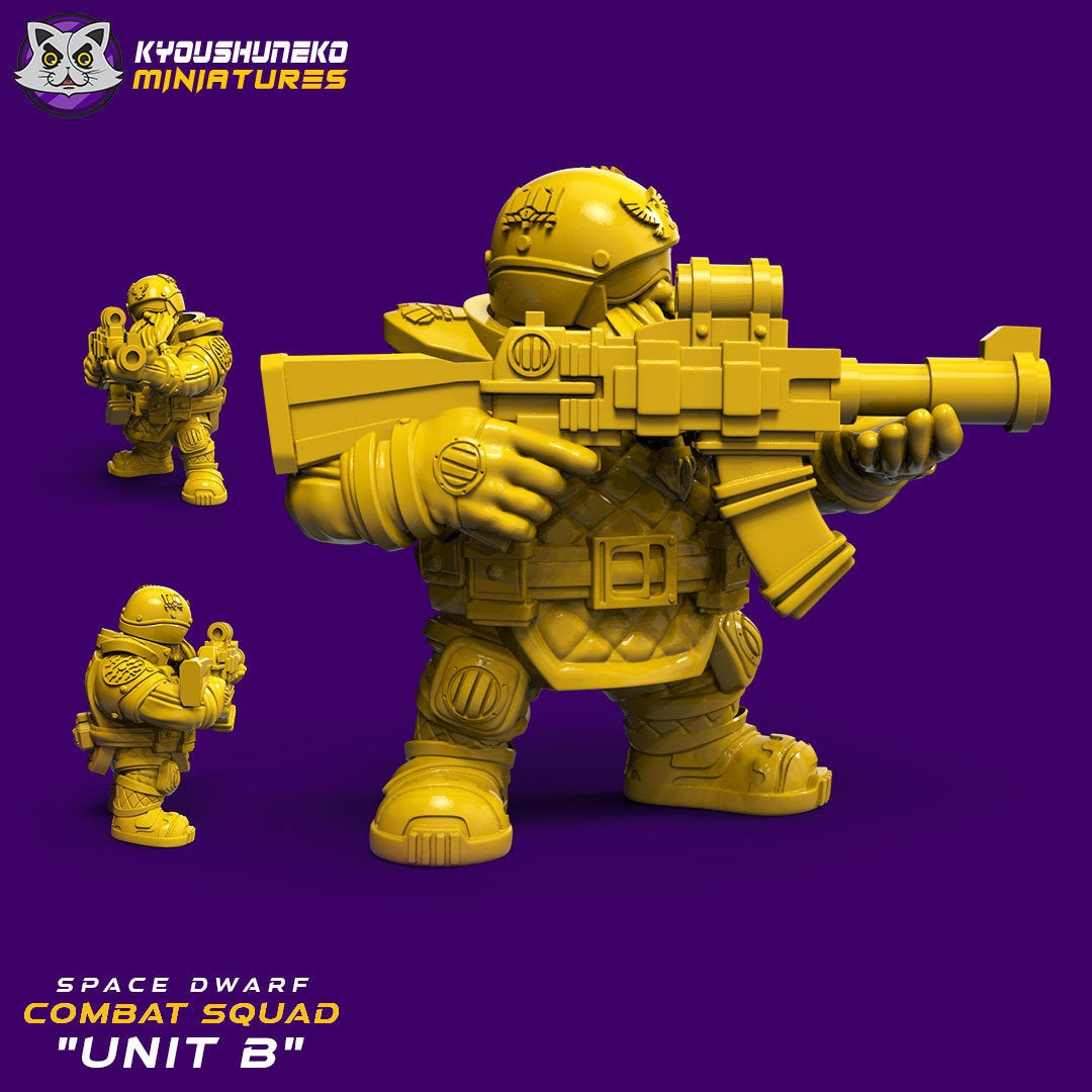 Combat Squad  | Space Dwarfs / Squats / League of Votann | Resin 3D Printed Miniature | Kyoushuneko