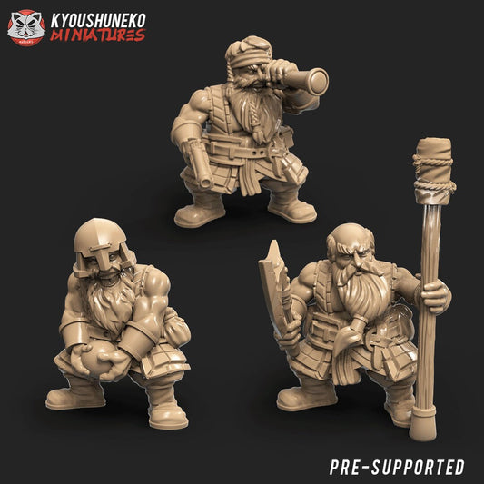 Dwarf Organ Gun with 3x Crew | Resin 3D Printed Miniatures | Kyoushuneko | Table Top Gaming | RPG | D&D | Pathfinder