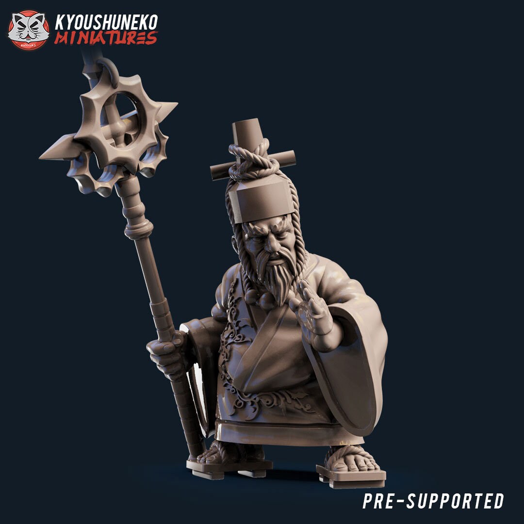 Japanese Dwarf Rune Lord | Resin 3D Printed Miniatures | Kyoushuneko | Table Top Gaming | RPG | D&D | Pathfinder