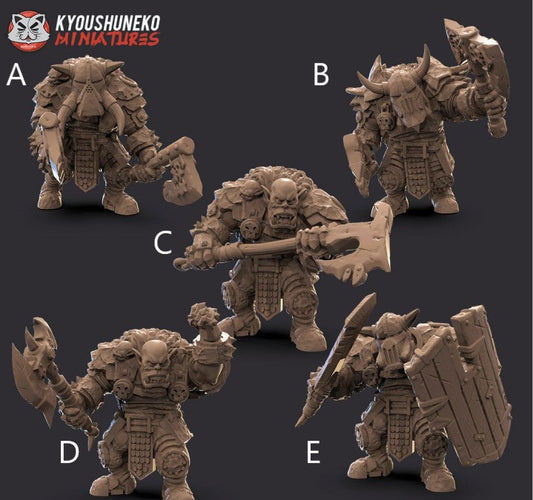 Black Orcs | Resin 3D Printed Miniatures | Kyoushuneko | Table Top Gaming | RPG | D&D | Pathfinder