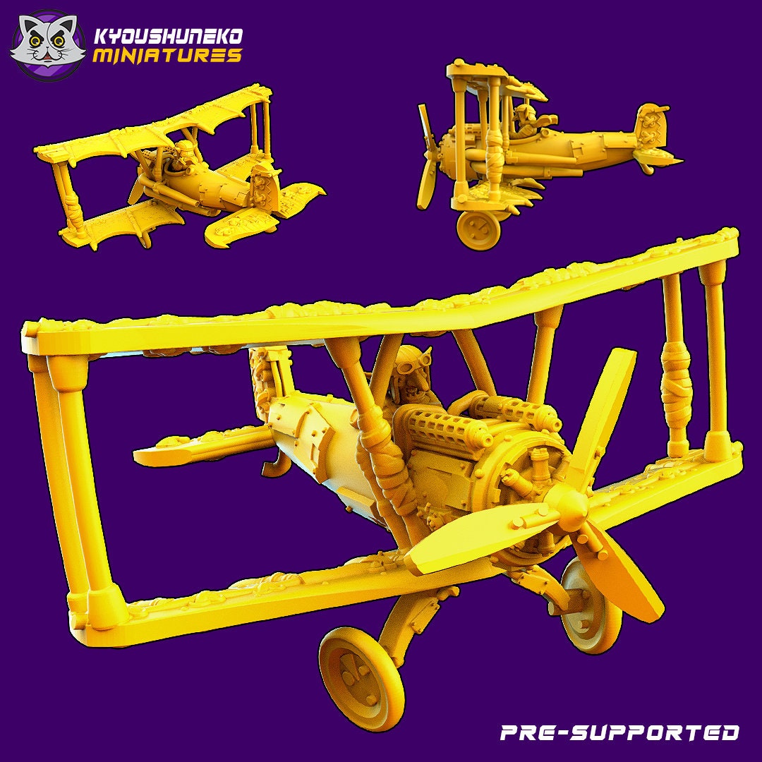 Space Goblin Biplane | Resin 3D Printed Miniature | Kyoushuneko