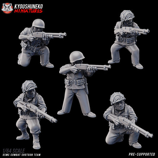 WW2 USMC Shotgun Team | Riflemen | Resin 3D Printed Miniatures | Kyoushuneko