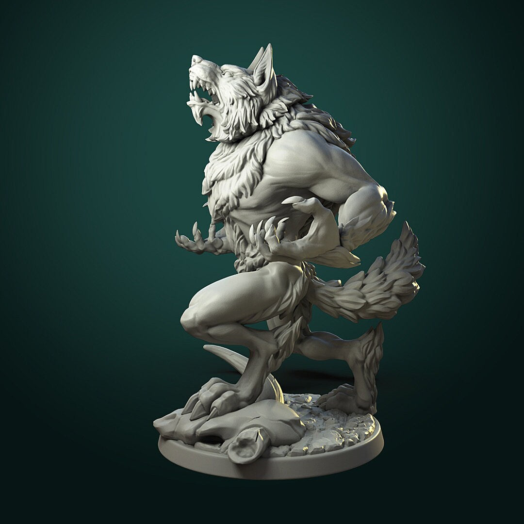Furious Werewolf | Werewolf | Resin 3D Printed Miniature | White Werewolf Tavern