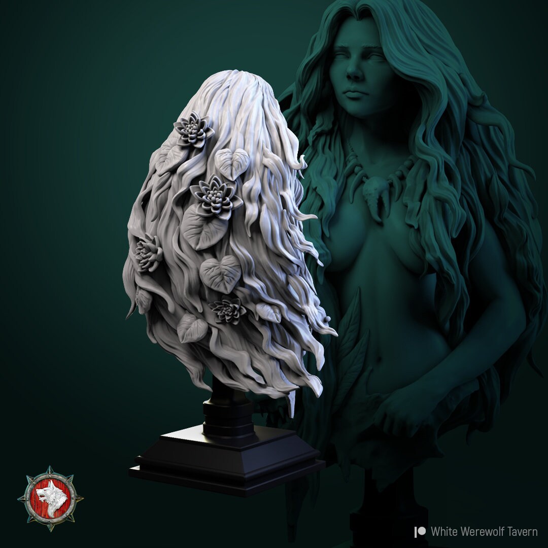 Greta Fish Scale | Bust | Resin 3D Printed Miniature | White Werewolf Tavern