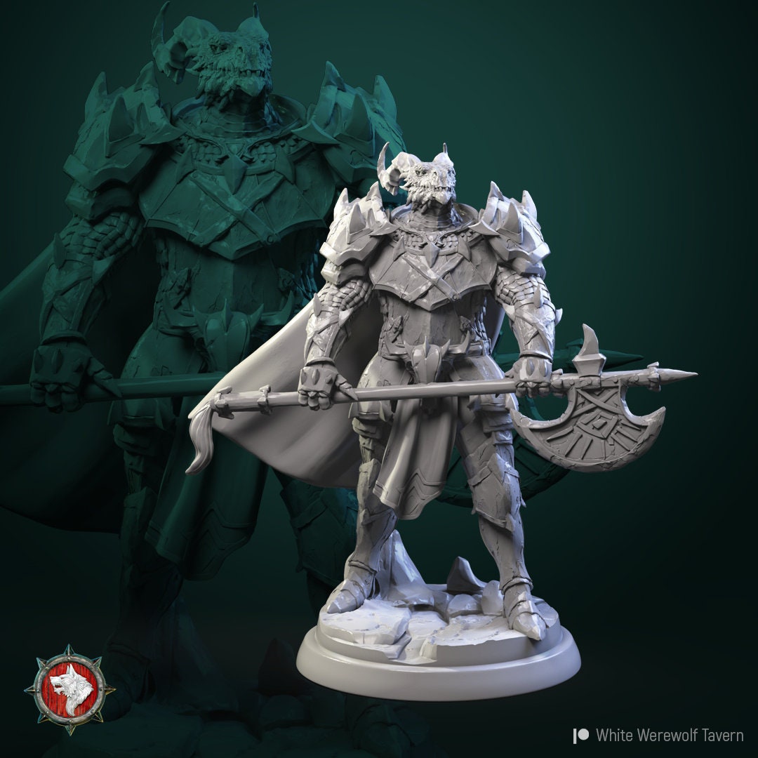 Dragonborn Knights | Resin 3D Printed Miniature | White Werewolf Tavern