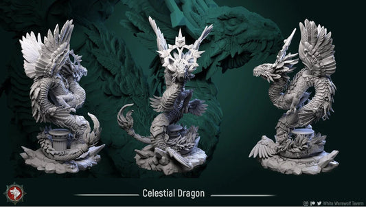 Celestial Dragon | Resin 3D Printed Miniature | White Werewolf Tavern