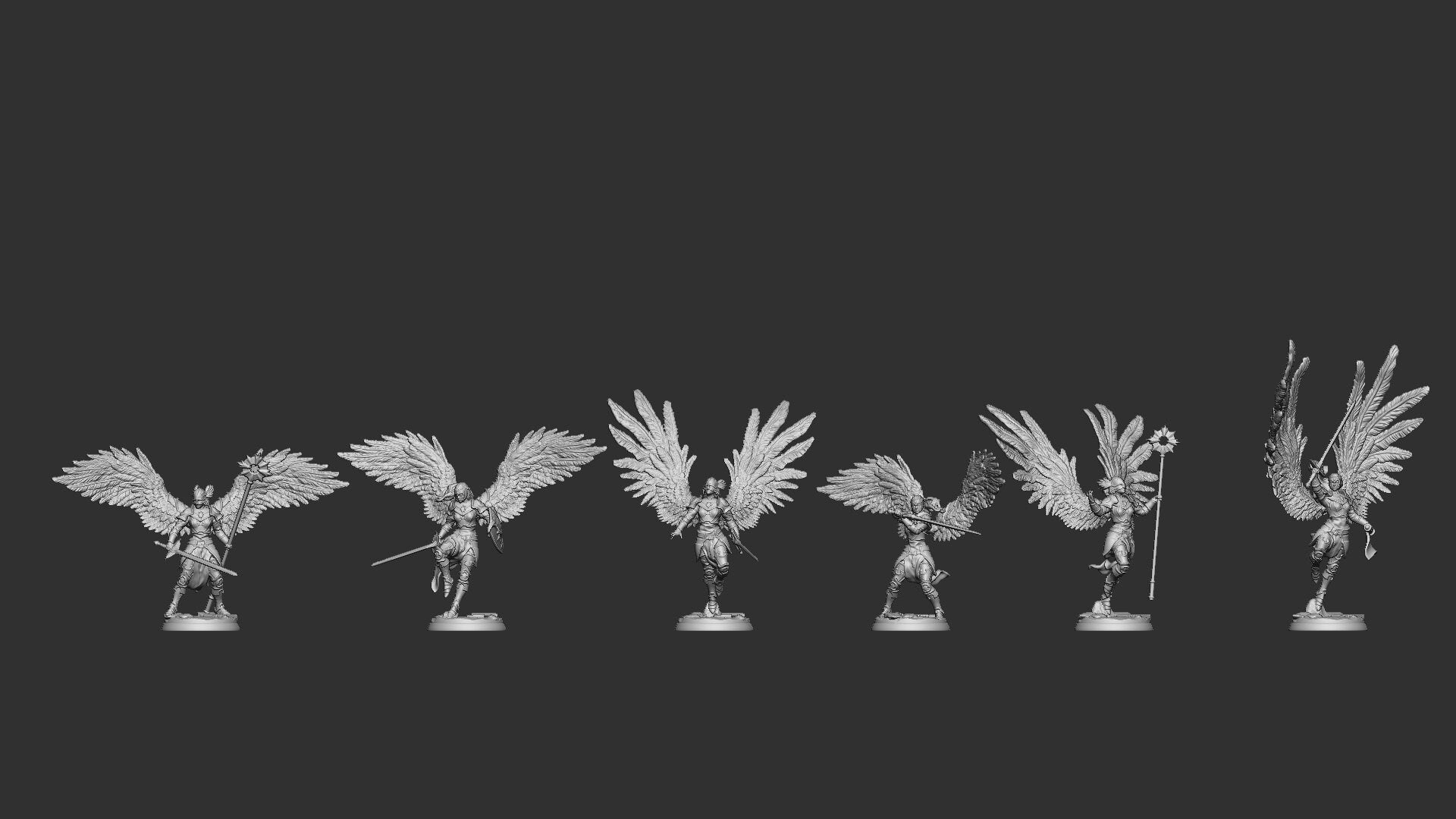 Celestial Valkyries | Resin 3D Printed Miniature | White Werewolf Tavern