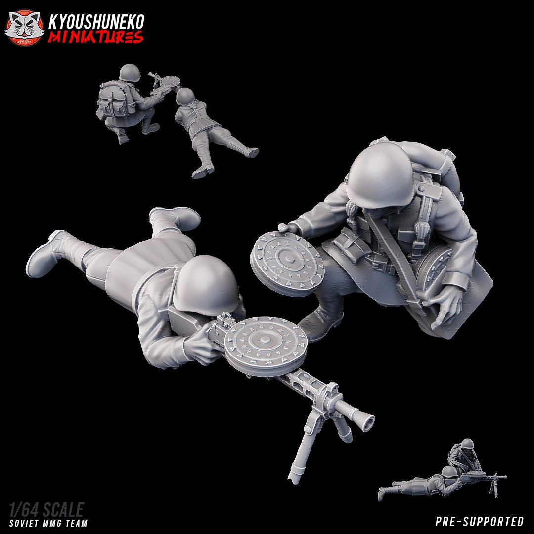 WW2 Soviet MMG Team | Resin 3D Printed Miniature | Kyoushuneko
