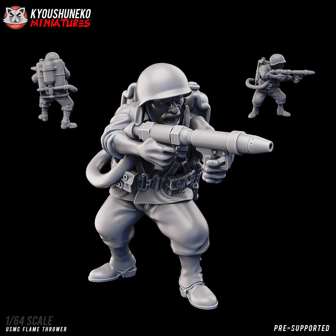 WW2 USMC Flamethrower | Resin 3D Printed Miniature | Kyoushuneko