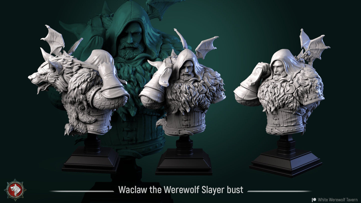 Werewolf Slayer | Bust | Resin 3D Printed Miniature | White Werewolf Tavern