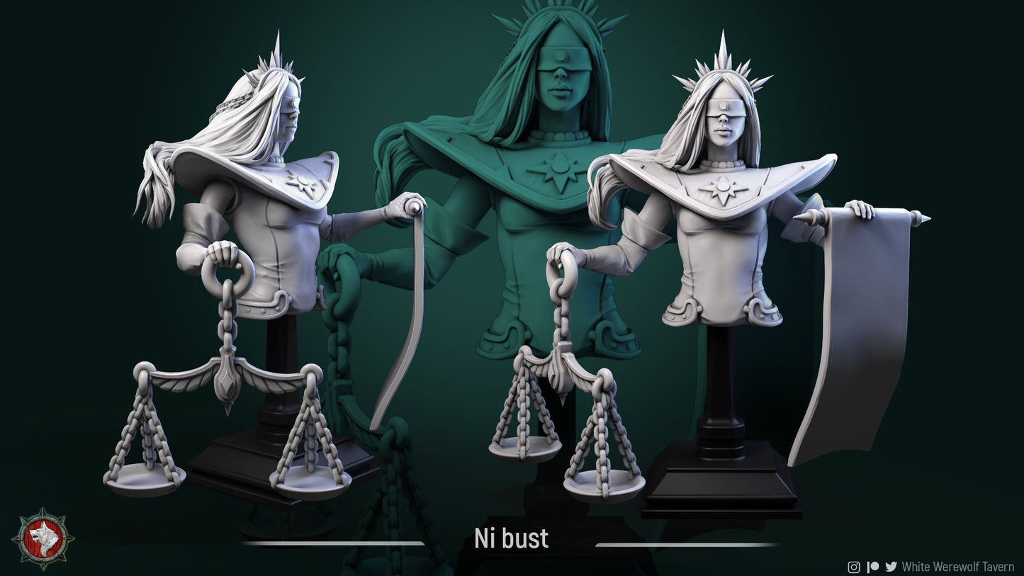 Ni The Sentencing Judge | Celestials | Bust | Resin 3D Printed Miniature | White Werewolf Tavern