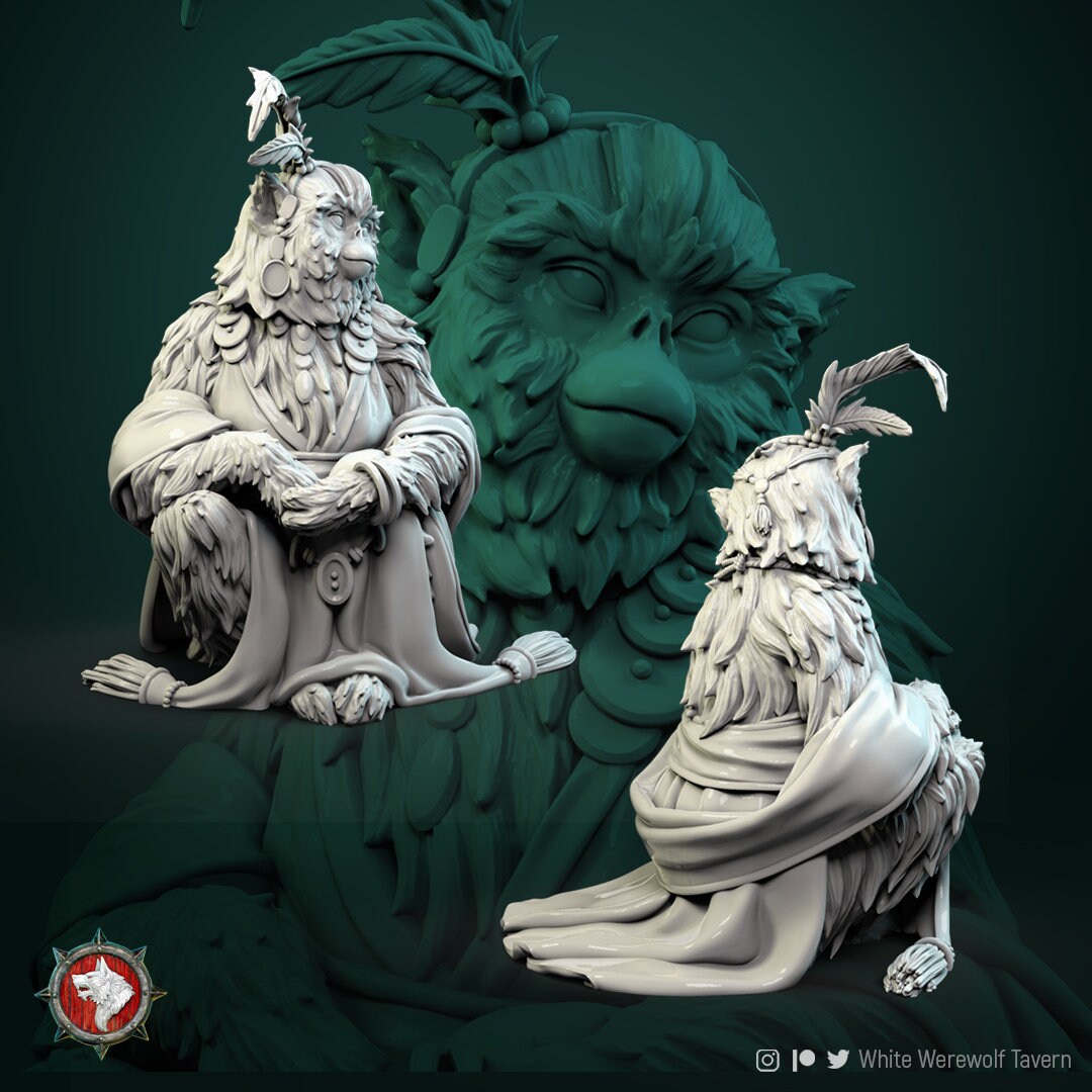 Monkey Concubine | Multiple Scales | Resin 3D Printed Miniature | White Werewolf Tavern | RPG | D&D | DnD