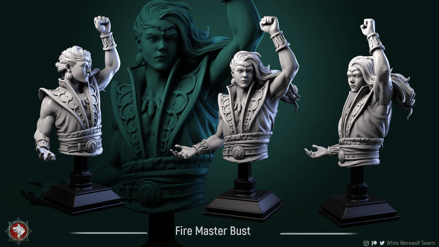 Fire Master | Bust | Resin 3D Printed Miniature | White Werewolf Tavern