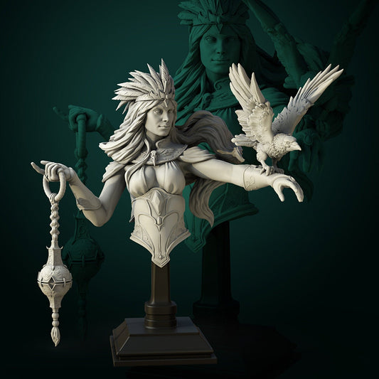 Maletta The Crow Mother | Bust | Resin 3D Printed Miniature | White Werewolf Tavern