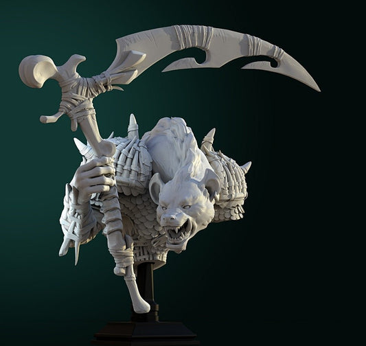 Mezg Gnoll Commander | Bust | Resin 3D Printed Miniature | White Werewolf Tavern