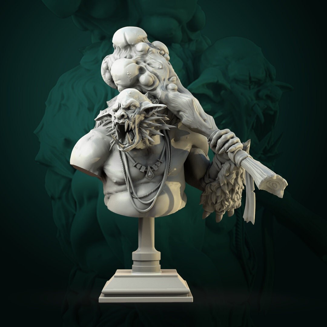 Gloock Fomorian | Bust | Resin 3D Printed Miniature | White Werewolf Tavern