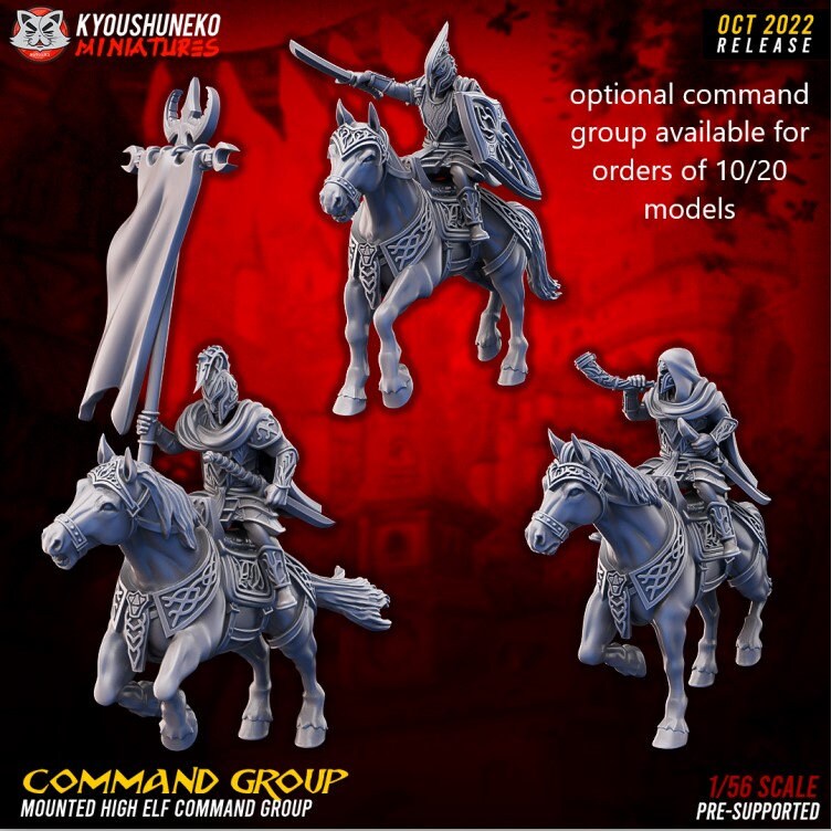 High Elf Silver Helms | Resin 3D Printed Miniatures | Kyoushuneko | Table Top Gaming | RPG | D&D | Pathfinder