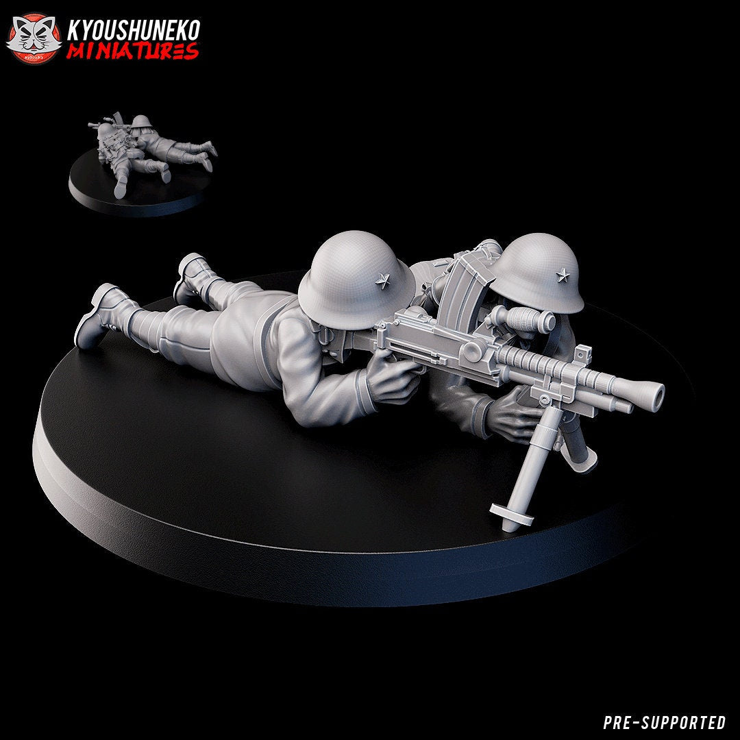WW2 Japanese MMG Team | Resin 3D Printed Miniature | Kyoushuneko