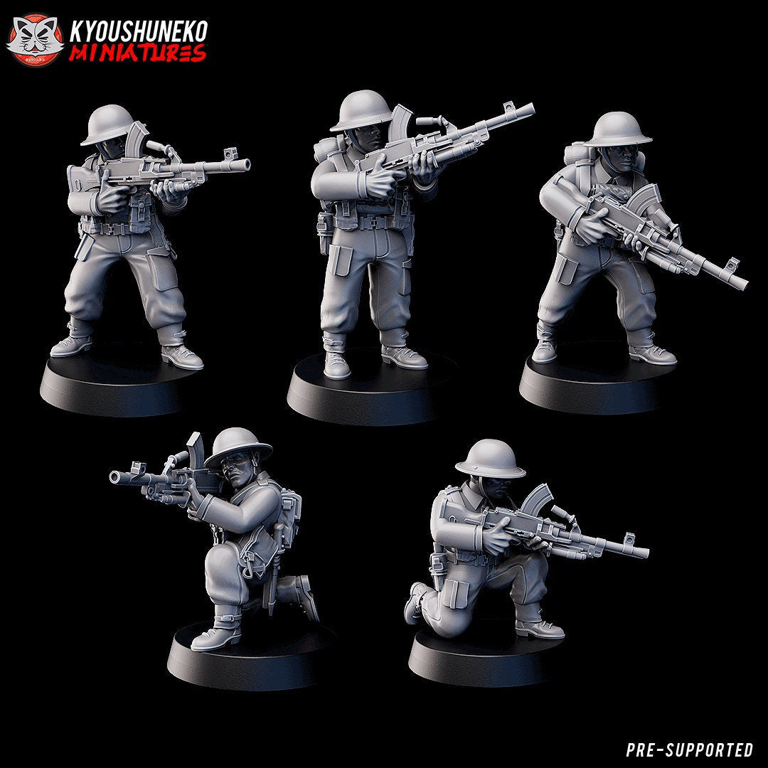 WW2 British MMG Unit | Resin 3D Printed Miniature | Kyoushuneko