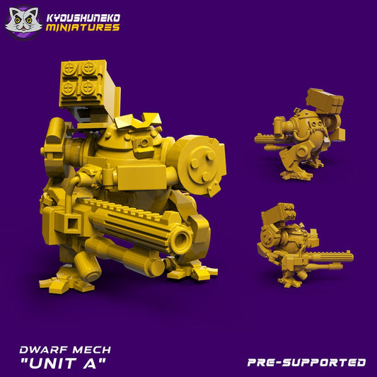 Dwarf Mechs | 5 Options | Space Dwarfs / Squats / League of Votann | Resin 3D Printed Miniature | Kyoushuneko